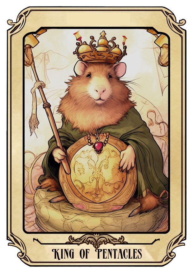 King of Pentacles, a Tarot Pigs card