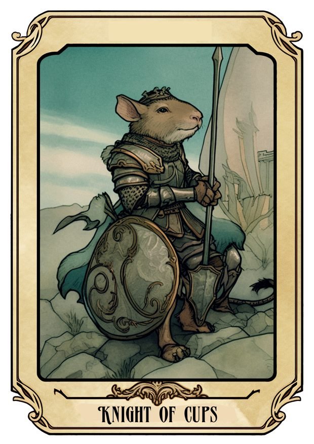 Knight of Cups, a Tarot Pigs card
