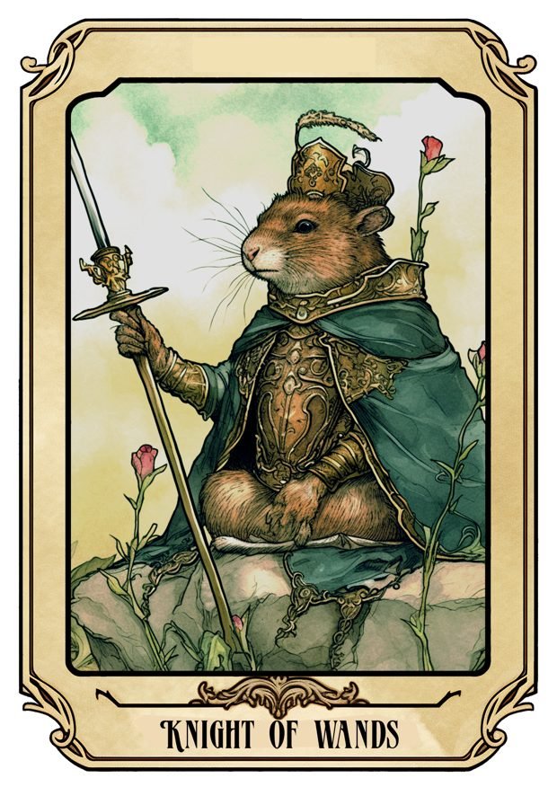 Knight of Wands, a Tarot Pigs card