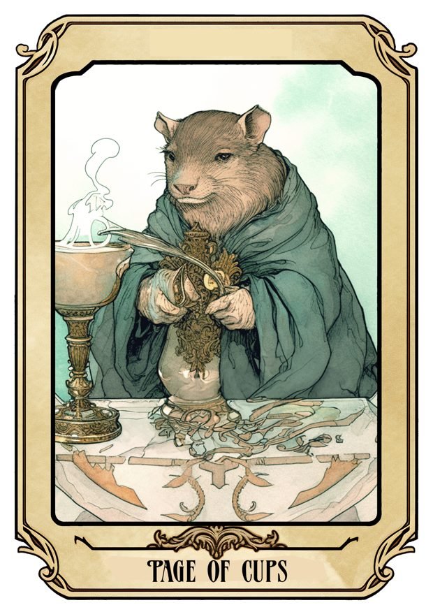 Page of Cups, a Tarot Pigs card
