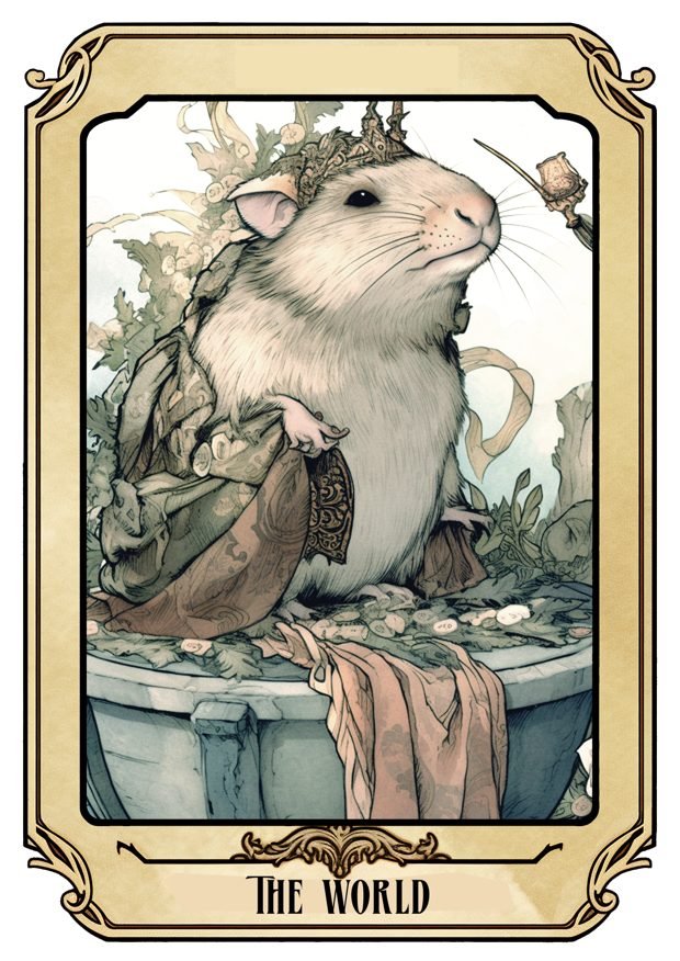 The World, a Tarot Pigs card